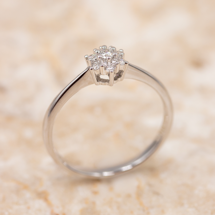 Stardust ring i 18 kt. hvidguld med 0,10 ct. diamanter 