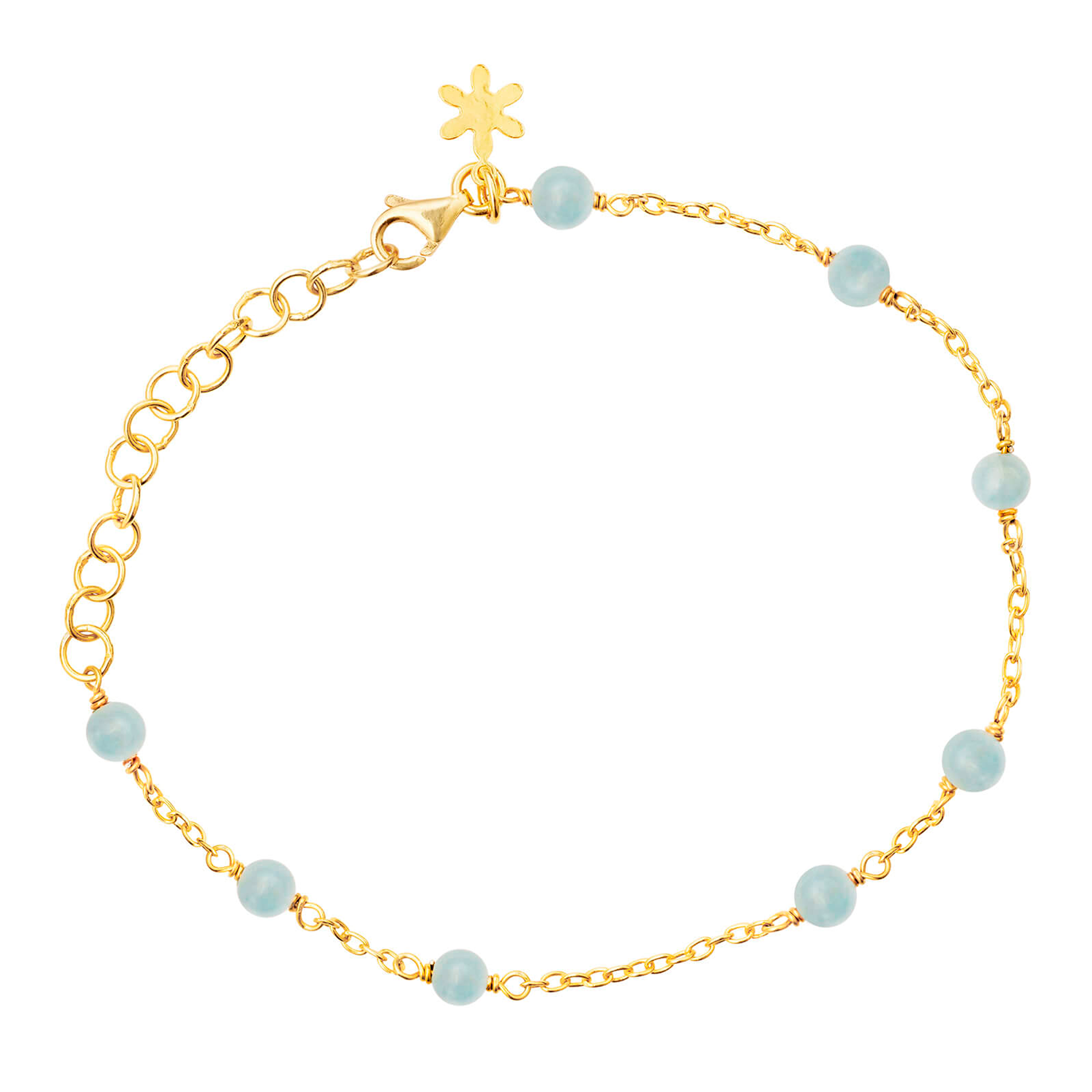 Susanne Friis Bjørner armbånd med lyseblå akvamarin i forgyldt sølv - 1882-2-20-156