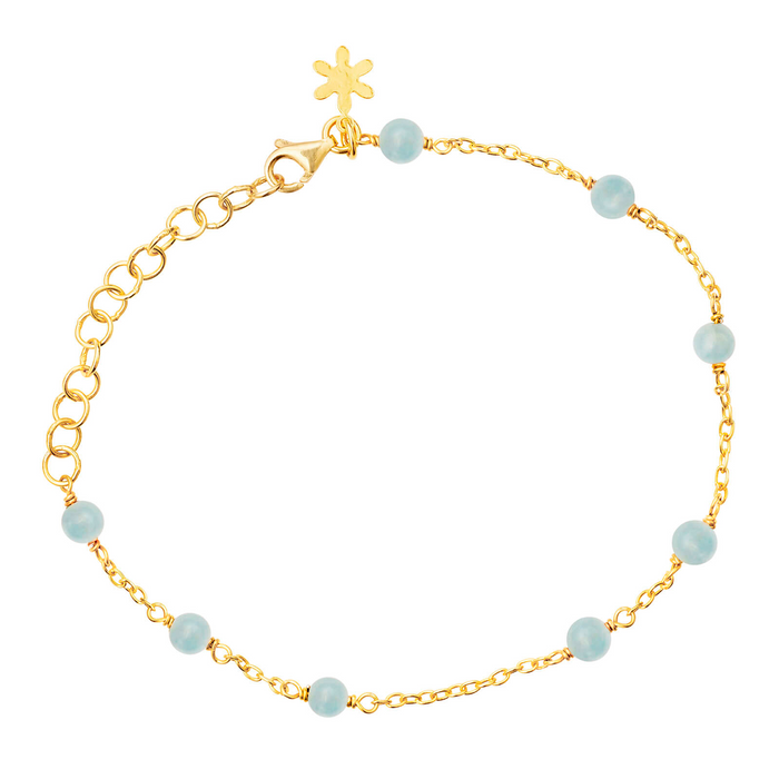 Susanne Friis Bjørner armbånd med lyseblå akvamarin i forgyldt sølv - 1882-2-20-156