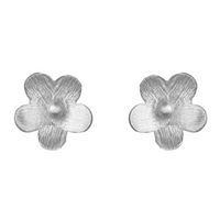 Susanne Friis Bjørner blomsterøreringe i sterling sølv med forglemmigej-blomst, 7 mm