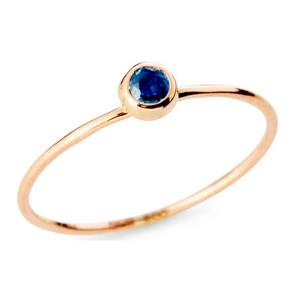 Susanne Friis Bjørner ring i 14 karat guld med blå safir - 1752-5-176