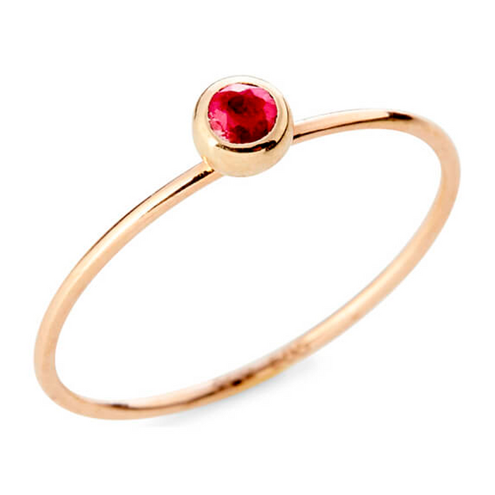 Susanne Friis Bjørner ring i 14 karat guld med rød rubin - 1752-5-120