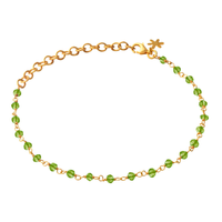 Susanne Friis Bjørner armbånd i forgyldt 925 sterling sølv med 4 mm facetteret peridot