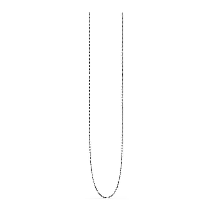 Susanne Friis Bjørner tynd ankerkæde i sort rhodineret 925 sterling sølv, 45 cm
