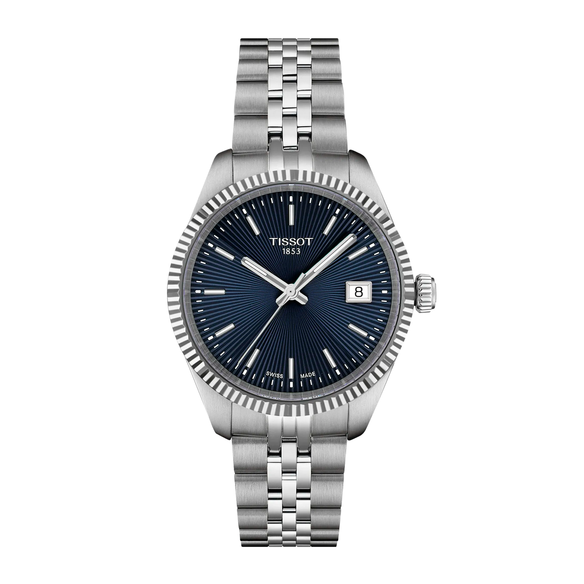 Tissot Ballade 34mm dameur i rustfrit stål med blå urskive