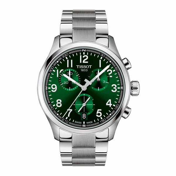 Tissot Chrono L 42 mm herreur med grøn urskive og stållænke
