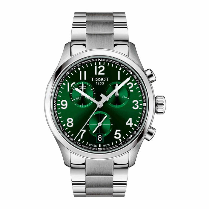 Tissot Chrono L 42 mm herreur med grøn urskive og stållænke