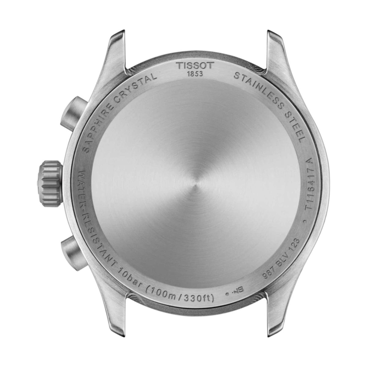 Bagside på Tissot Chrono L 42 mm urkasse i rustfrit stål