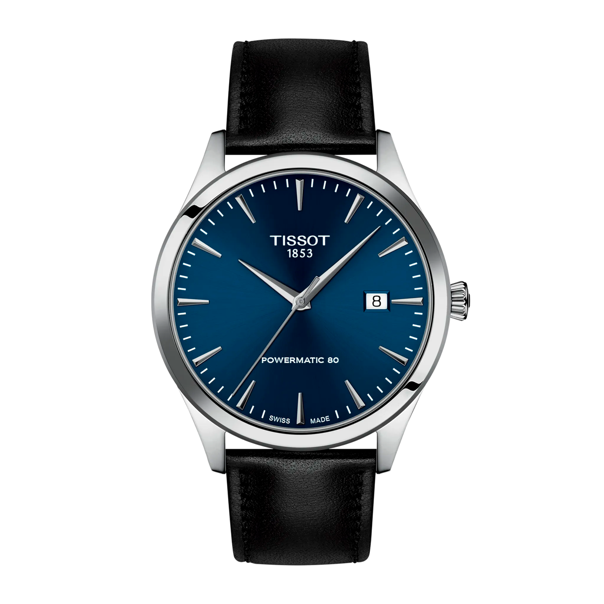 Tissot Classic Dream 40 mm herreur med blå urskive og sort læderrem