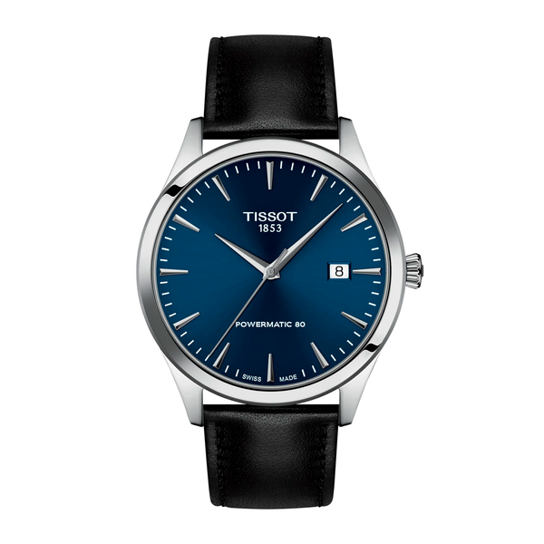 Tissot Classic Dream 40 mm herreur med blå urskive og sort læderrem