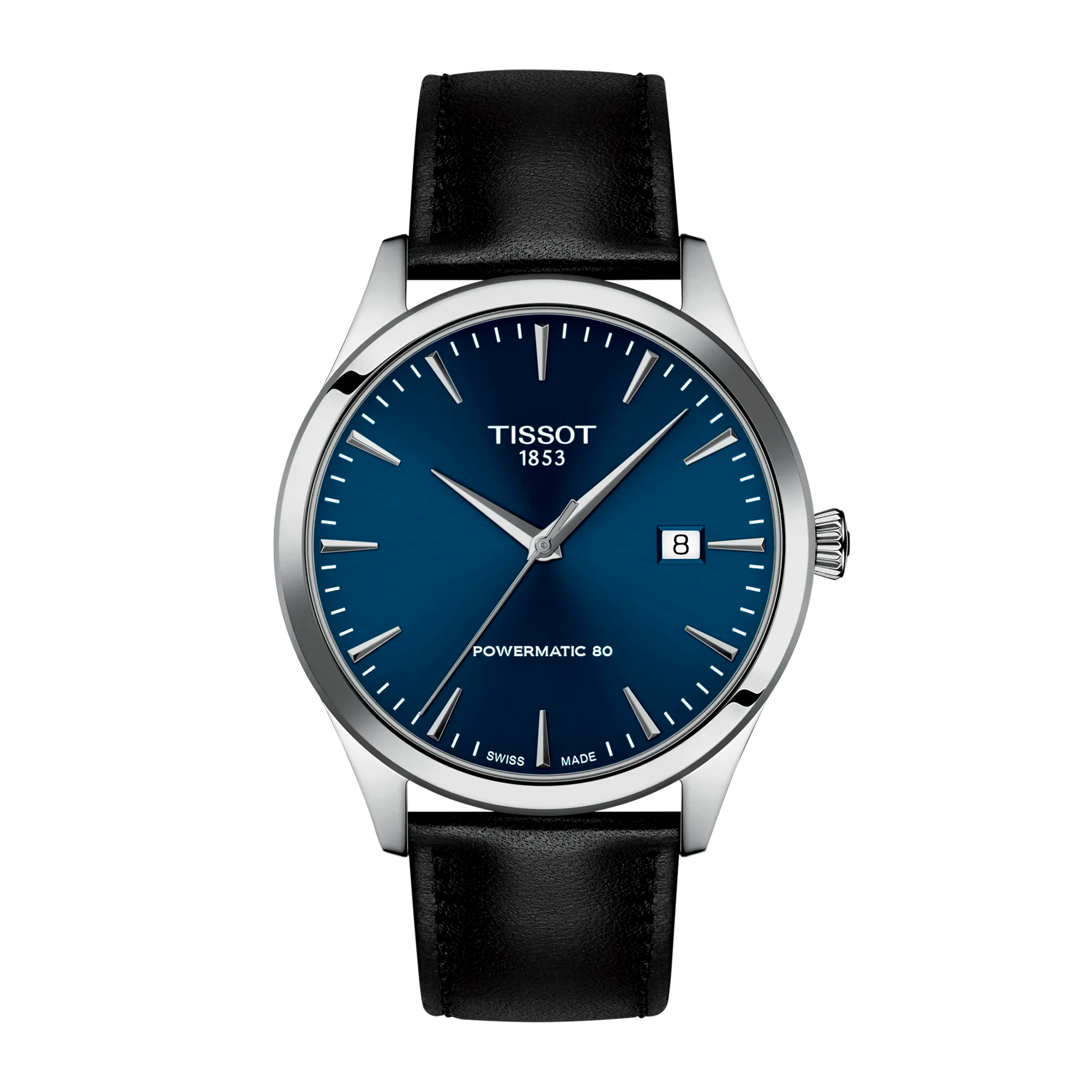 Tissot Classic Dream 40 mm herreur med blå urskive og sort læderrem
