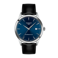 Tissot Classic Dream 40 mm herreur med blå urskive og sort læderrem