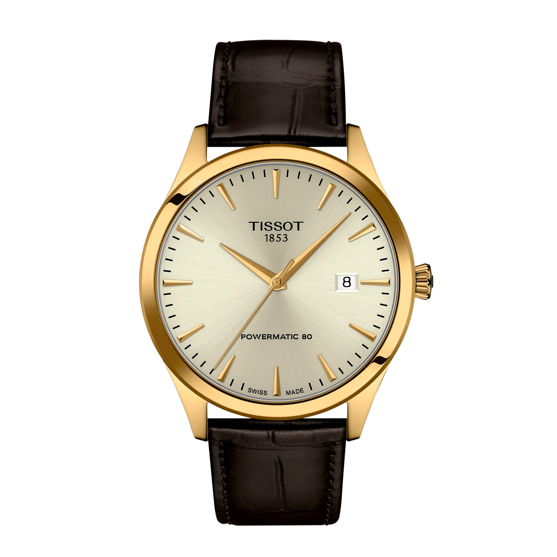 Tissot Classic Dream 40 mm herreur med lys urskive og brun læderrem