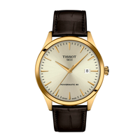 Tissot Classic Dream 40 mm herreur med lys urskive og brun læderrem
