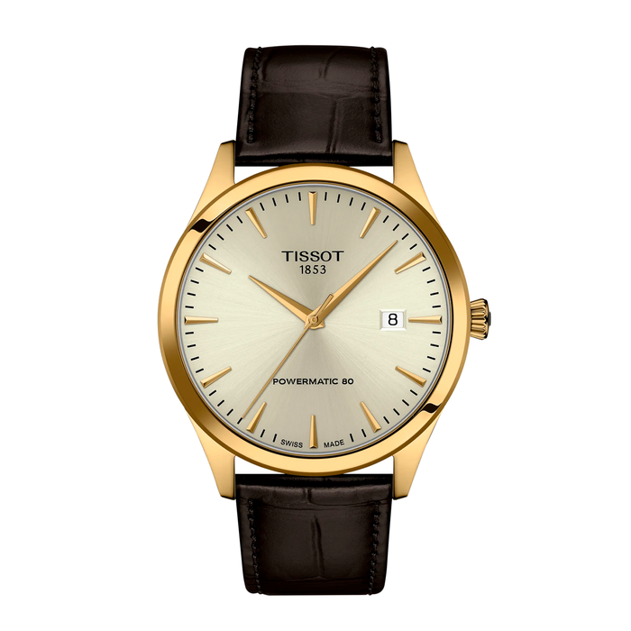 Tissot Classic Dream 40 mm herreur med lys urskive og brun læderrem