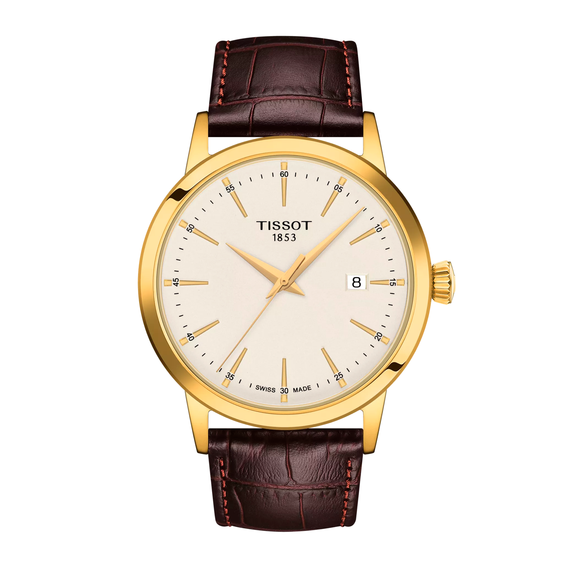 Brun læderrem på Tissot Classic Dream herreur