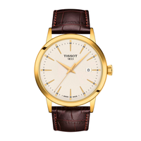 Brun læderrem på Tissot Classic Dream herreur
