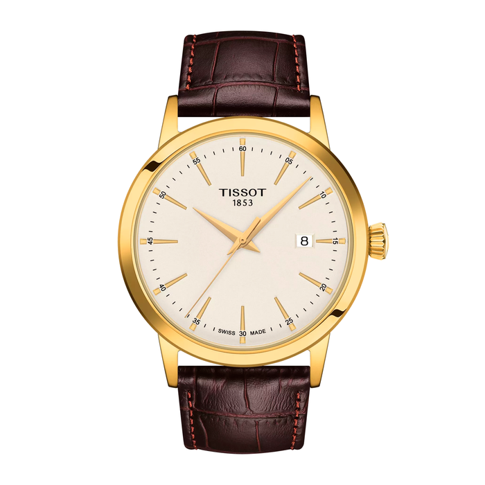 Brun læderrem på Tissot Classic Dream herreur