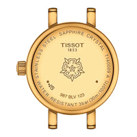 Bagside af Tissot Lovely Round 19,5 mm dameur med guldfarvet urkasse