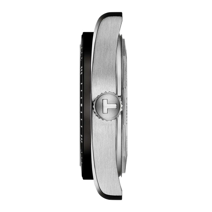 Sideprofil af Tissot PR516 38 mm urkasse i rustfrit stål