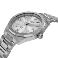 Tissot PRC 100 Solar 39mm herreur i rustfrit stål med sølvfarvet urskive