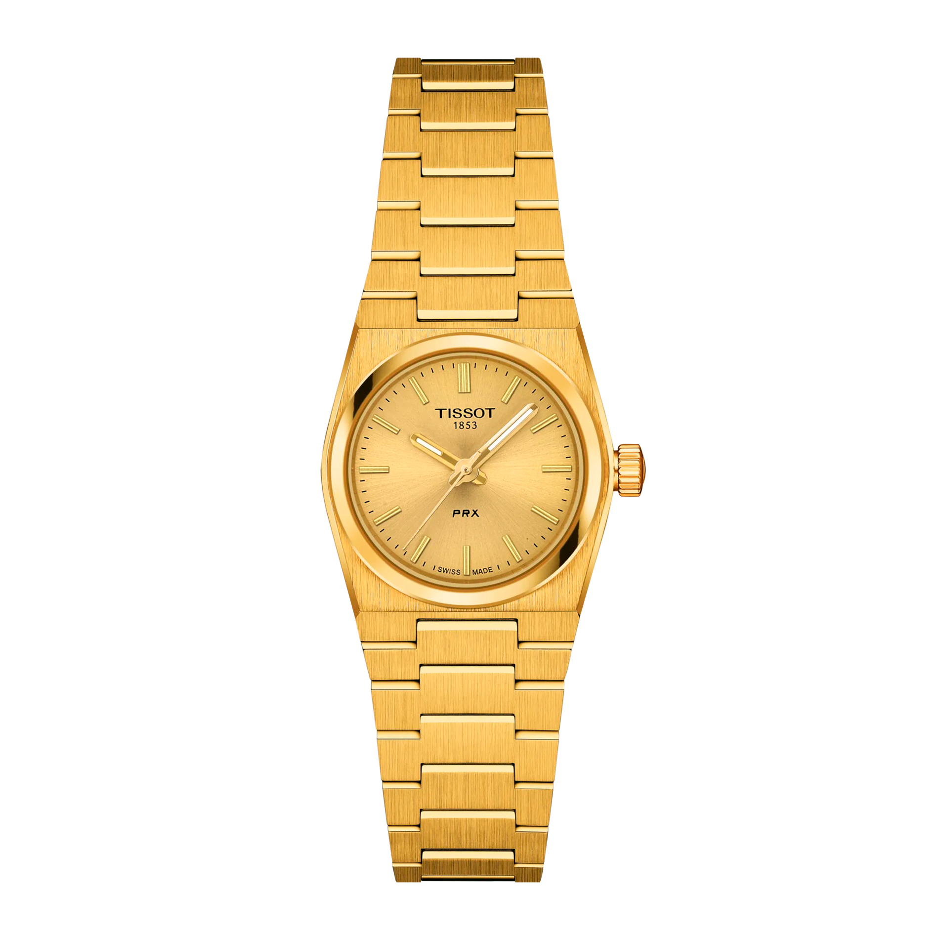 Tissot PRX 25mm dameur i guldfarvet stål