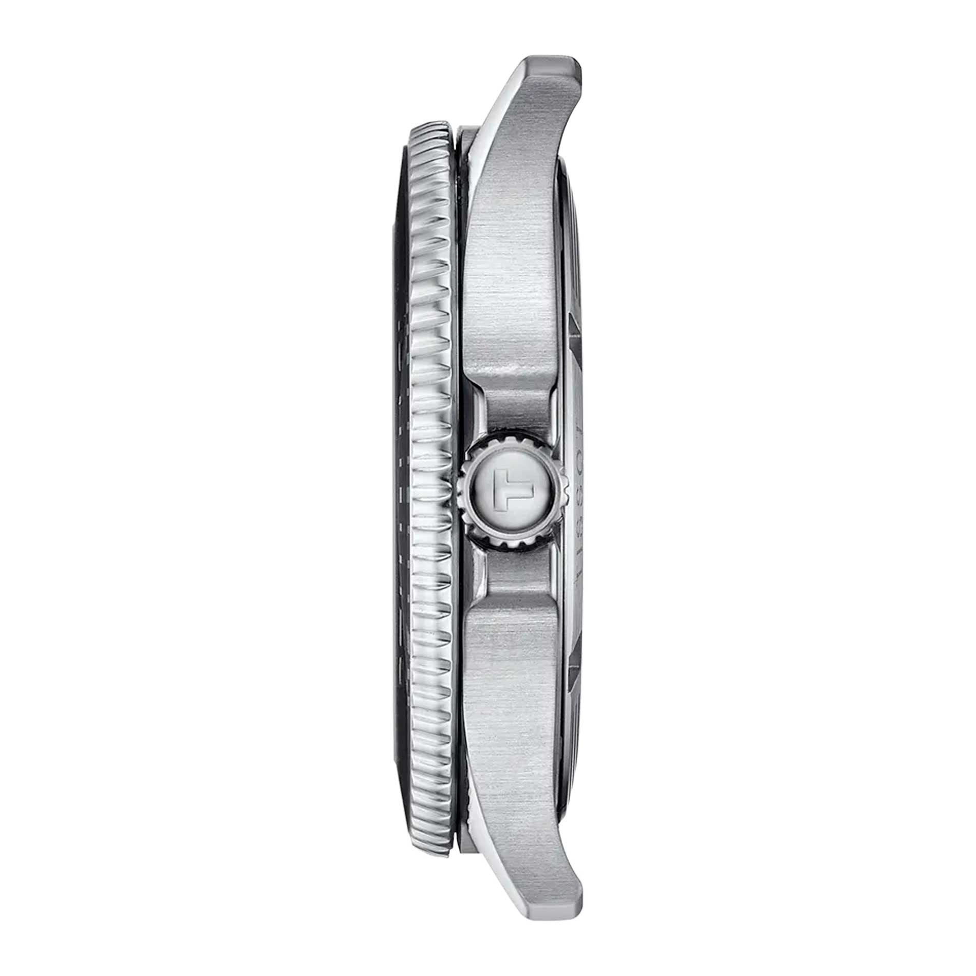 Sideprofil af Tissot Seastar 1000 40 mm herreur med skruekrone