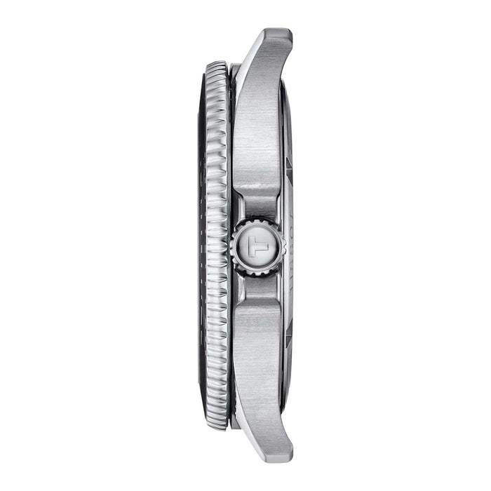 Sideprofil af Tissot Seastar 1000 40 mm herreur med skruekrone