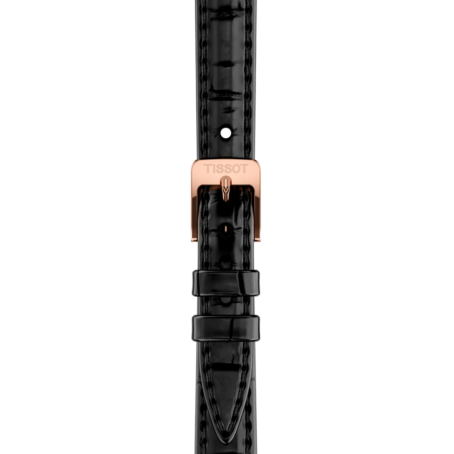 Tissot SRV 30mm dameur i rosaguldfarvet stål med perlemorsskive og sort læderrem