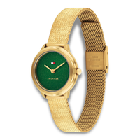 Tommy Hilfiger Demi 26 mm dameur 1782812 set fra vinkel med grøn urskive