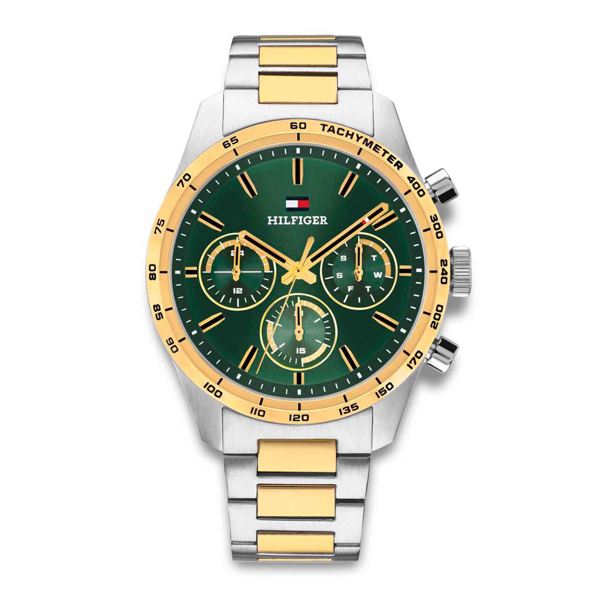 Tommy Hilfiger Hampton 1792279 herreur med grøn urskive og guldfarvede detaljer