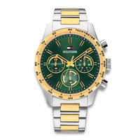 Tommy Hilfiger Hampton 1792279 herreur med grøn urskive og guldfarvede detaljer
