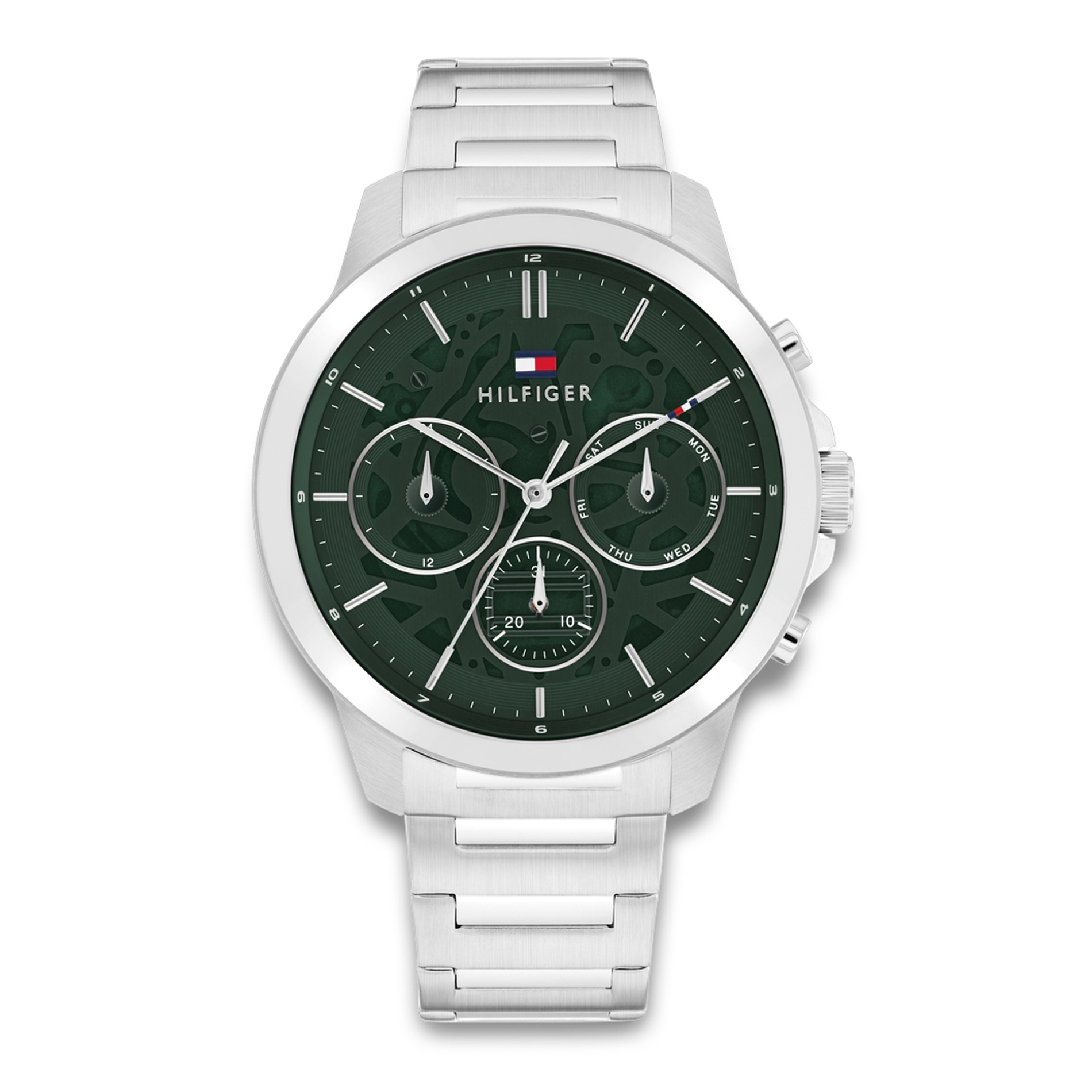 Tommy Hilfiger Henry 44 mm herreur med grøn urskive og stållænke