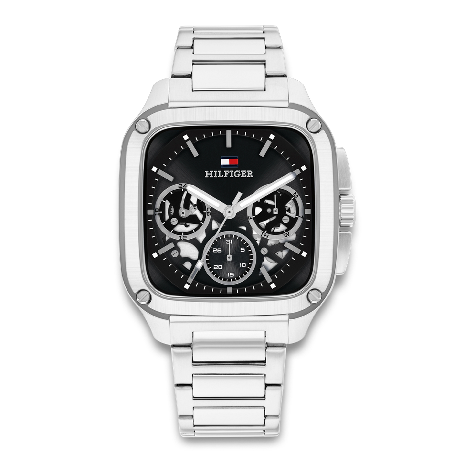 Tommy Hilfiger Herald Skeleton 37 mm herreur med sort skeleton-inspireret urskive 1710758