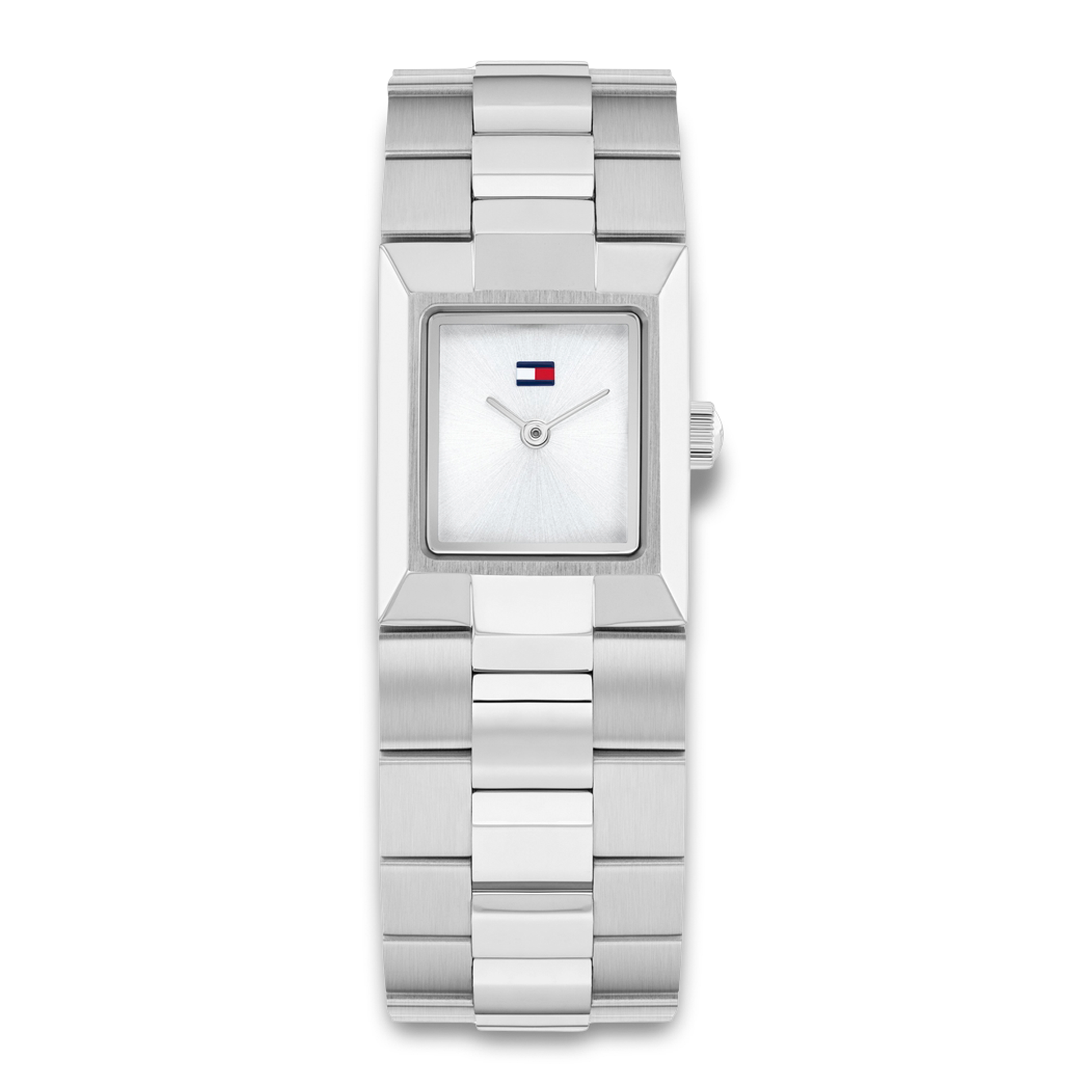 Tommy Hilfiger Ivy 25 mm dameur 1782786 med sølvfarvet stållænke og rektangulær urskive