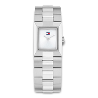 Tommy Hilfiger Ivy 25 mm dameur 1782786 med sølvfarvet stållænke og rektangulær urskive