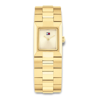 Tommy Hilfiger Ivy 25 mm dameur 1782787 med guldfarvet stållænke og rektangulær urskive