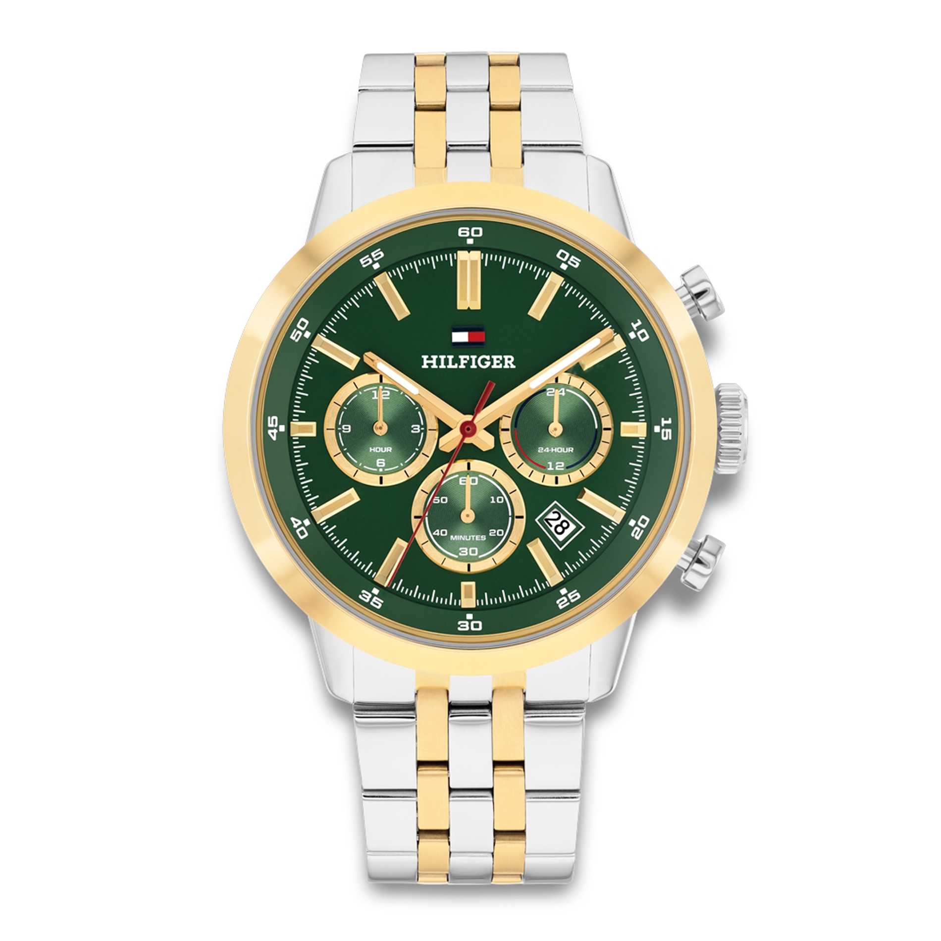 Tommy Hilfiger Kent 43 mm herreur med grøn urskive og kronograf 1710754