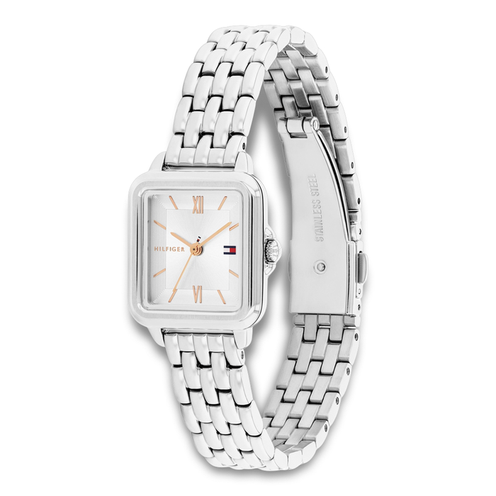 Tommy Hilfiger Mia 22 mm dameur 1782830 set fra vinkel med stållænke