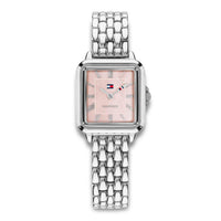Tommy Hilfiger Mia 22 mm damesur 1782914 med lyseroed urskive og soelvfarvet staallaenke