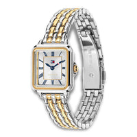 Tommy Hilfiger Mia 22 mm dameur 1782915 set fra siden med tofarvet stållænke