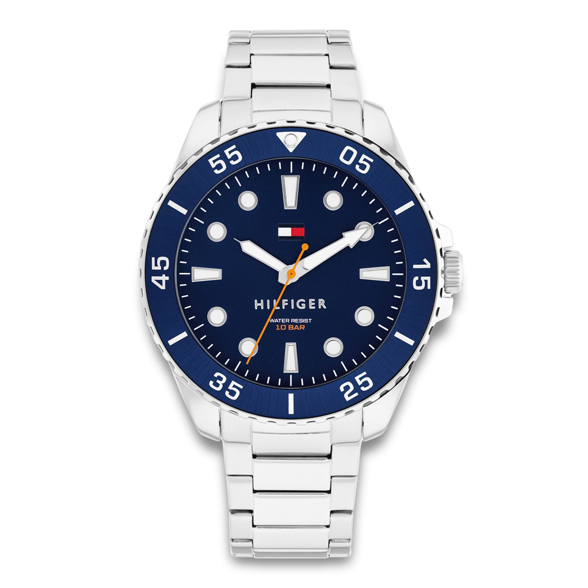 Tommy Hilfiger Oceanic 42 mm herreur med blå urskive og stållænke 1792202