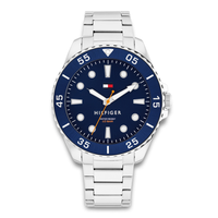 Tommy Hilfiger Oceanic 42 mm herreur med blå urskive og stållænke 1792202