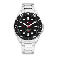 Tommy Hilfiger Oceanic 42 mm herreur med sort urskive og stållænke 1792203