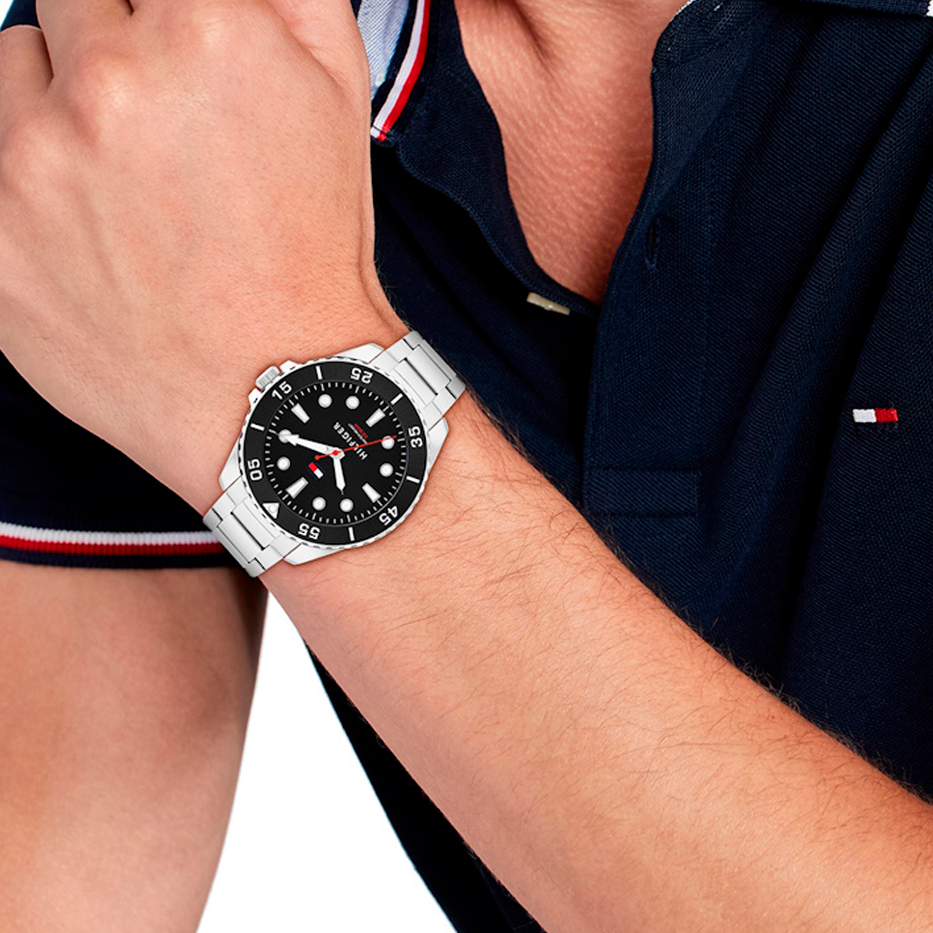 Tommy Hilfiger Oceanic 42 mm herreur vist på håndled 1792203