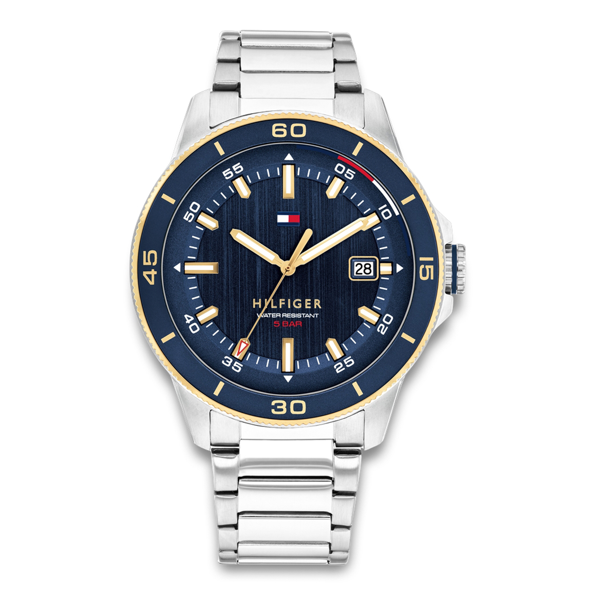 Tommy Hilfiger Remy herreur 43 mm med blå urskive og stållænke 1792229