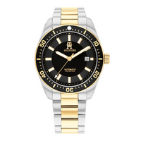 Tommy Hilfiger TH85 40 mm automatisk herreur i stål og guldfarve med sort urskive