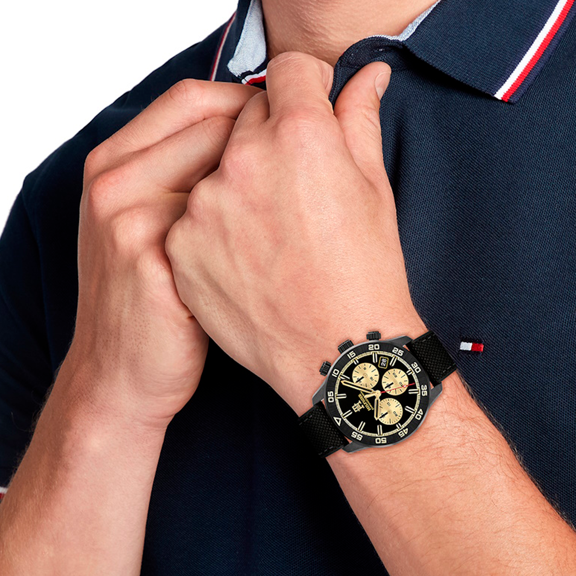 Tommy Hilfiger TH85 Carbon herreur båret på håndled 1792182