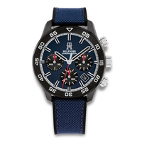 Tommy Hilfiger TH85 Carbon 42 mm herreur med blå urskive og blå rem 1792183