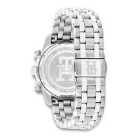 Bagside af Tommy Hilfiger TH85 Chrono 41 mm herreur med sølvfarvet stållænke 1792156